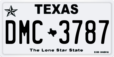 TX license plate DMC3787