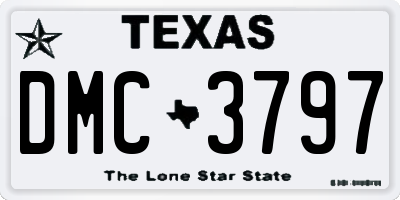 TX license plate DMC3797