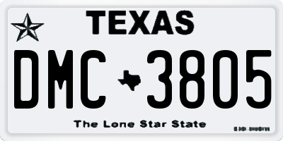 TX license plate DMC3805
