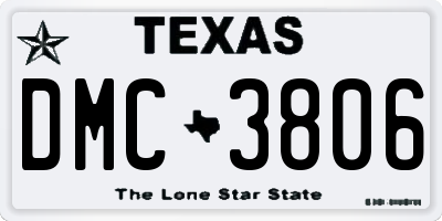 TX license plate DMC3806
