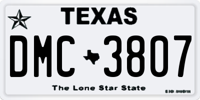 TX license plate DMC3807