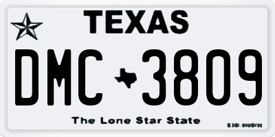 TX license plate DMC3809