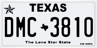 TX license plate DMC3810