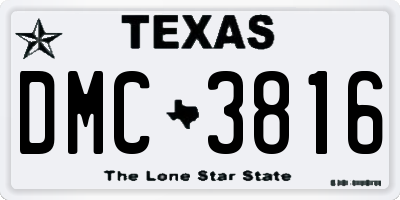 TX license plate DMC3816