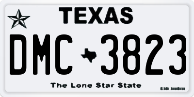 TX license plate DMC3823