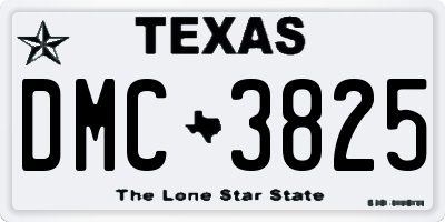 TX license plate DMC3825