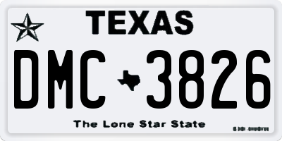 TX license plate DMC3826