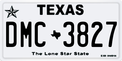 TX license plate DMC3827