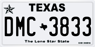 TX license plate DMC3833