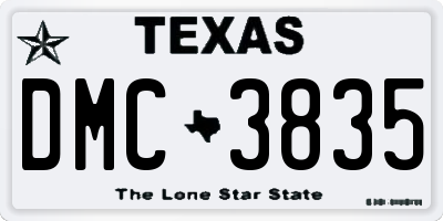 TX license plate DMC3835