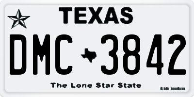 TX license plate DMC3842