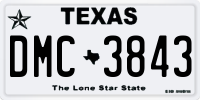 TX license plate DMC3843