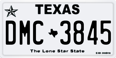 TX license plate DMC3845