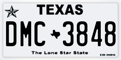 TX license plate DMC3848