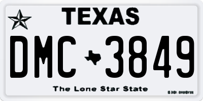 TX license plate DMC3849