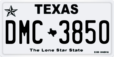 TX license plate DMC3850