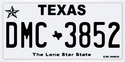 TX license plate DMC3852