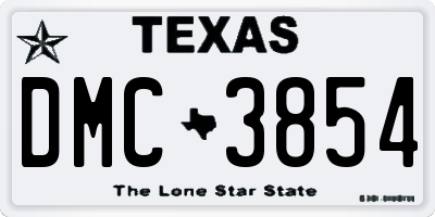 TX license plate DMC3854