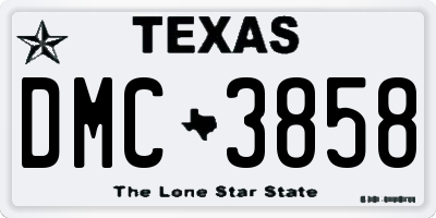 TX license plate DMC3858