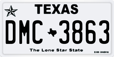 TX license plate DMC3863