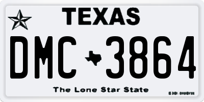 TX license plate DMC3864