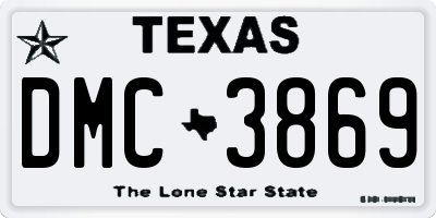 TX license plate DMC3869