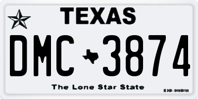 TX license plate DMC3874