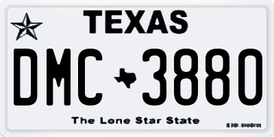 TX license plate DMC3880