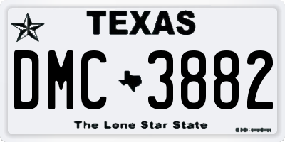 TX license plate DMC3882