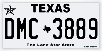 TX license plate DMC3889