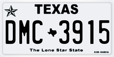 TX license plate DMC3915