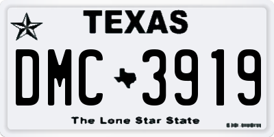 TX license plate DMC3919