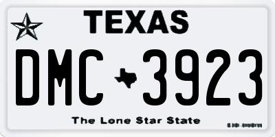 TX license plate DMC3923
