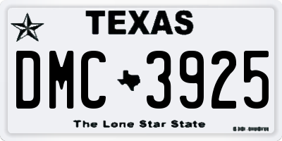 TX license plate DMC3925