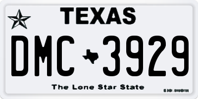 TX license plate DMC3929