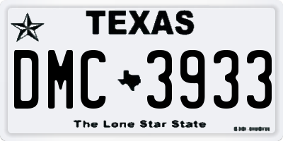 TX license plate DMC3933
