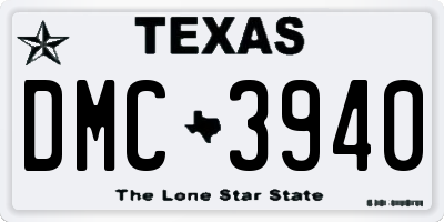 TX license plate DMC3940