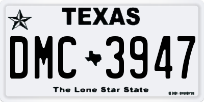 TX license plate DMC3947