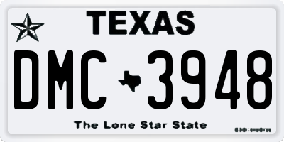 TX license plate DMC3948