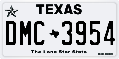 TX license plate DMC3954