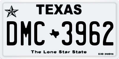 TX license plate DMC3962