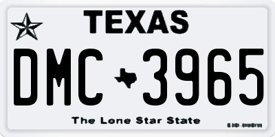 TX license plate DMC3965