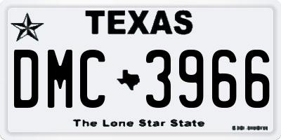 TX license plate DMC3966