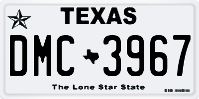 TX license plate DMC3967