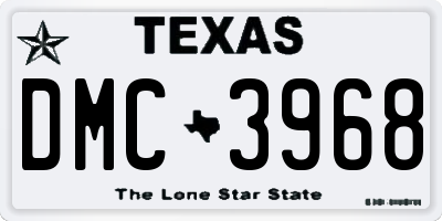TX license plate DMC3968
