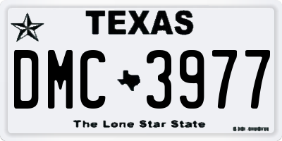 TX license plate DMC3977