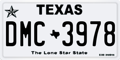 TX license plate DMC3978