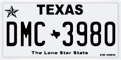 TX license plate DMC3980