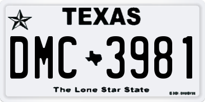 TX license plate DMC3981