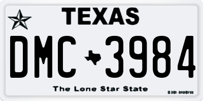 TX license plate DMC3984